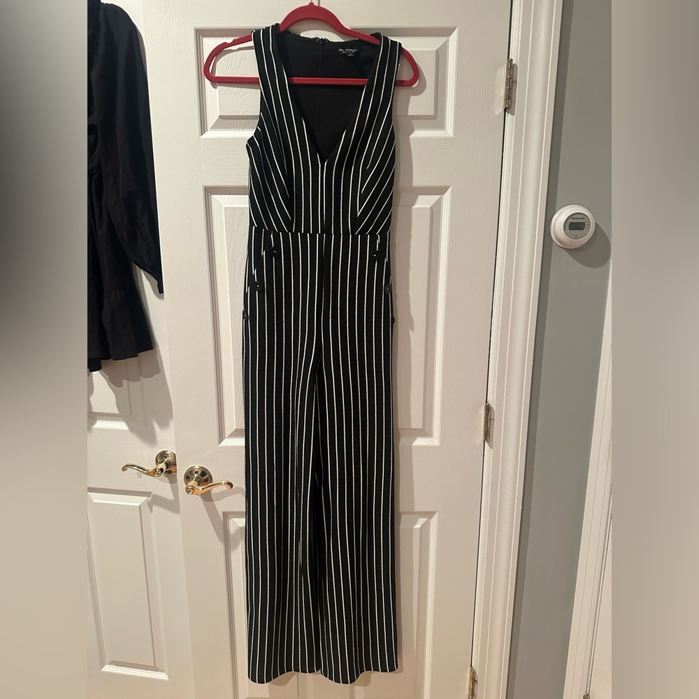 Miss Selfridge Black and White Pinstripe Jumpsuit